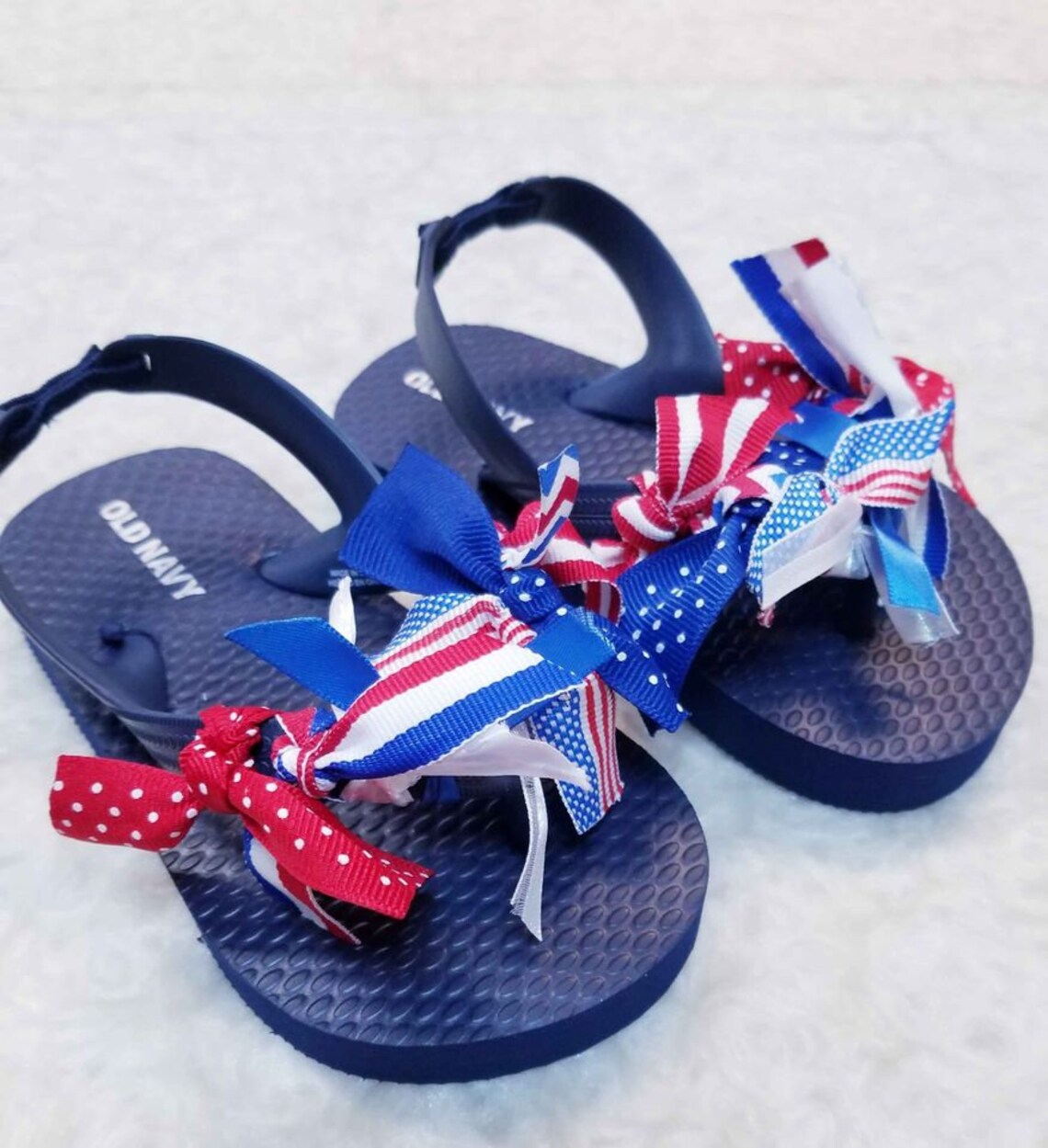 Adorable Patriotic Flip Flops for Toddler Girls Size 7Red Etsy