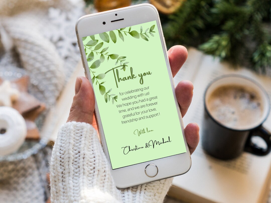 Digital Thank You Card, E-card, Thank You, Editable Digital Template ...