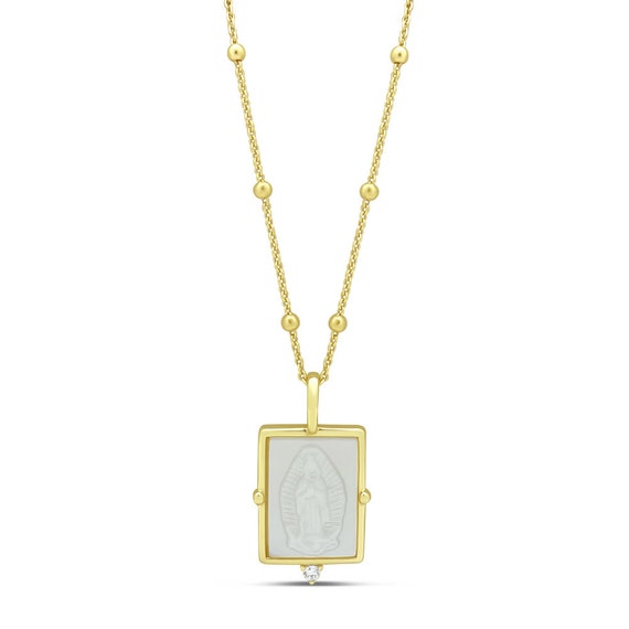 Stone Bead Charm Drop Necklace Gold-plated Sterling Silver Stone Bead Charm Drop Necklace Gold-plated Sterling Silver
