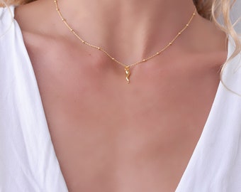 Sterling Silver Italian Horn Necklace: Cornicello Lucky Charm