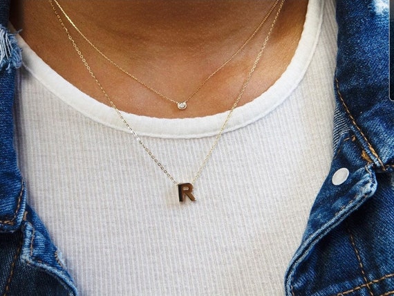 14k Gold Initial Necklace