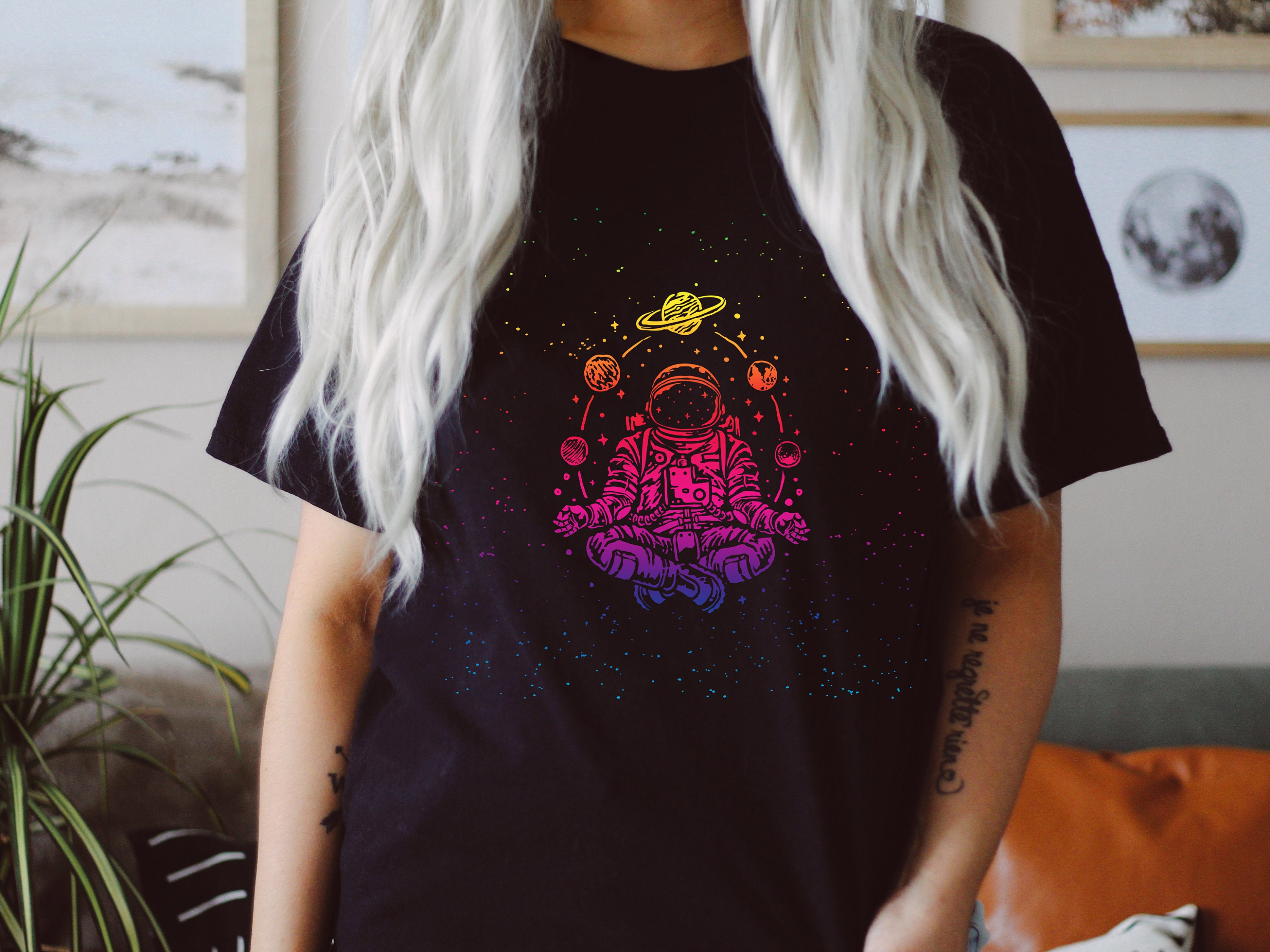 Meditating Astronaut Shirt Space Shirt 