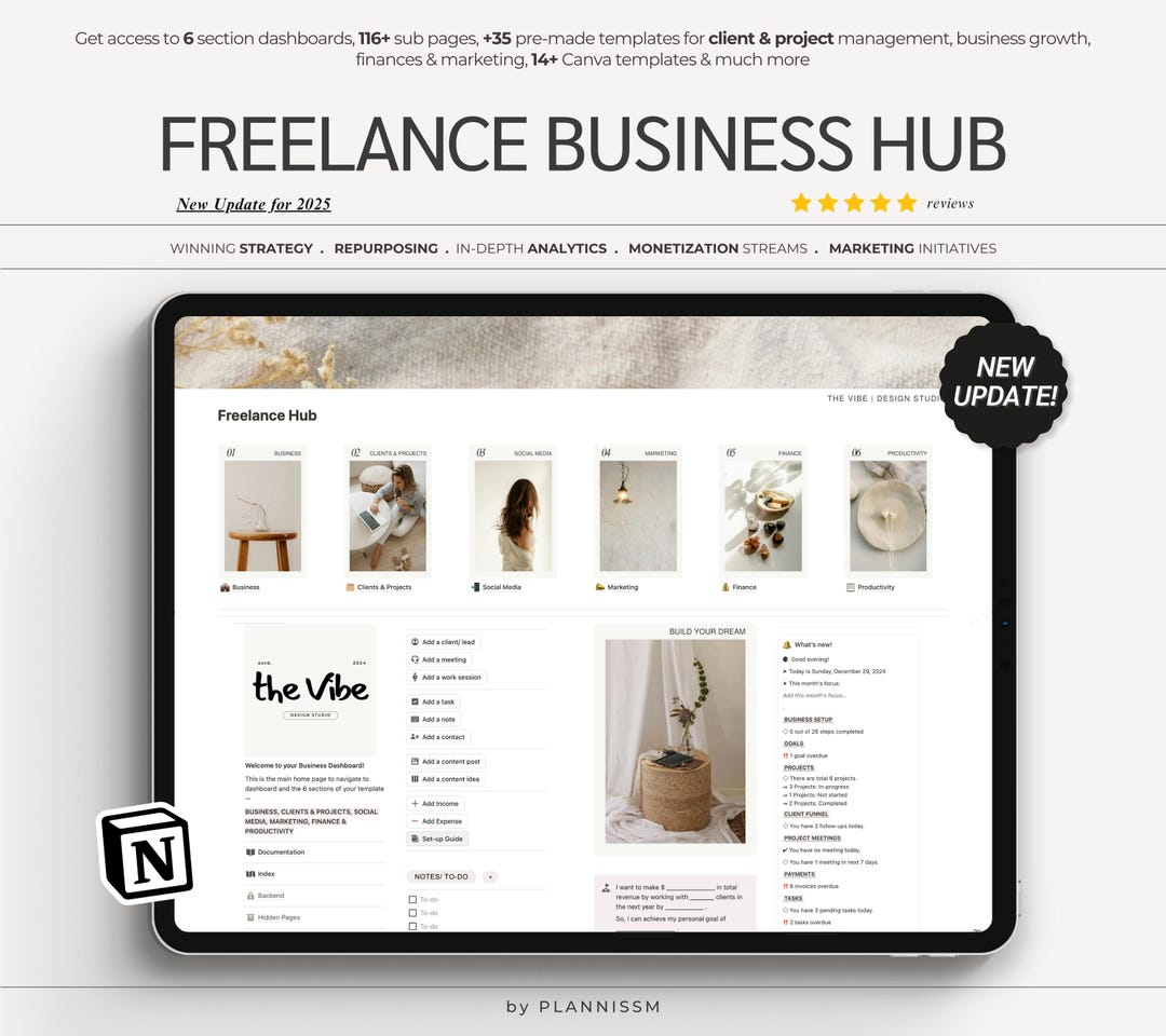 Notion Freelancer Business Hub: Client & Project Tracker (template) - Etsy