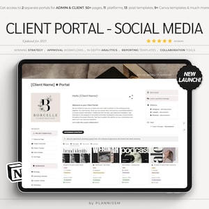 Client Portal for Social Media Manager, Notion Template, Marketing Agency, Client Onboarding Template, Social Media Management, Freelancers