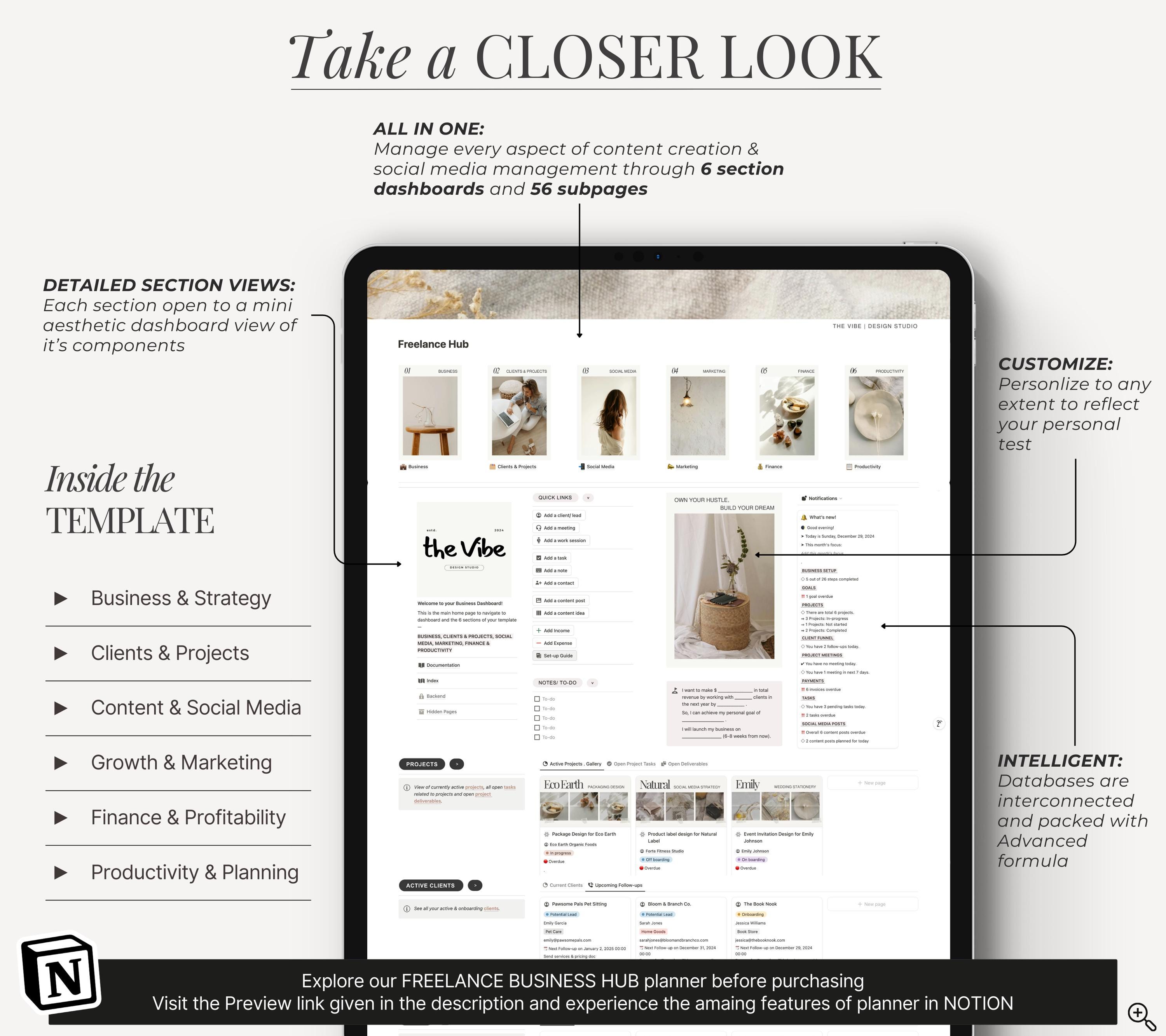 Notion Freelancer Business Hub: Client & Project Tracker (template) - Etsy