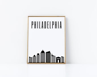Philadelphia Print Skyline, Philly Print, Digital Download, Philadelphia Poster, Philly Wall Decor