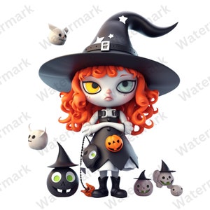 Spooky Clipart, Cute Halloween Clipart, Digital Download, Sublimation Graphics, Halloween Monsters, Kids Clipart, Children Printables
