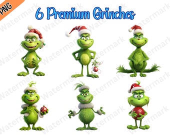 Weihnachtscliparts, Grinch Png, digitaler Download, kommerzielle Lizenz, Grinch Clipart, digitaler Planer, Scrapbook, Sublimation, Digitaldruck