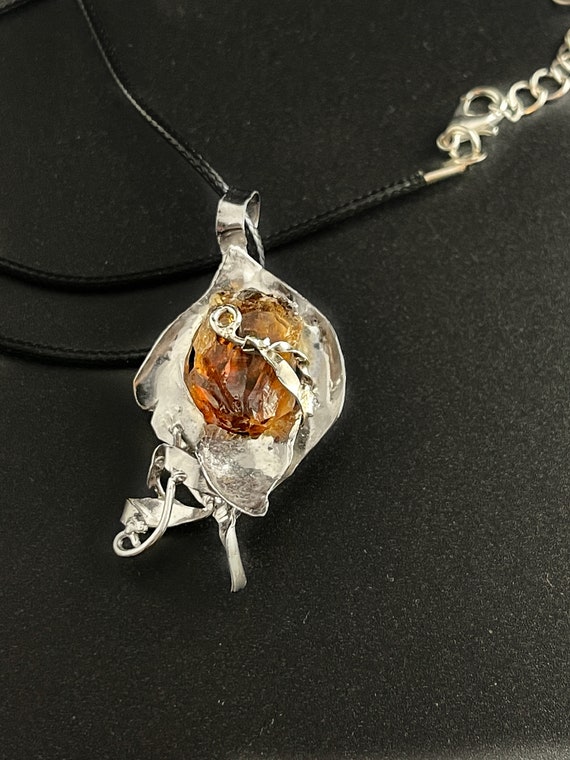 Abstract, Tree of Life Vine, Citrine Sterling Sil… - image 1
