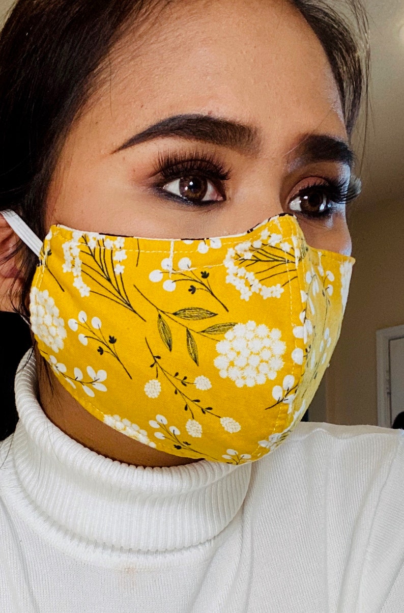 Reusable Face Mask 3 Layer 100 Cotton Nose Wire Washable Etsy