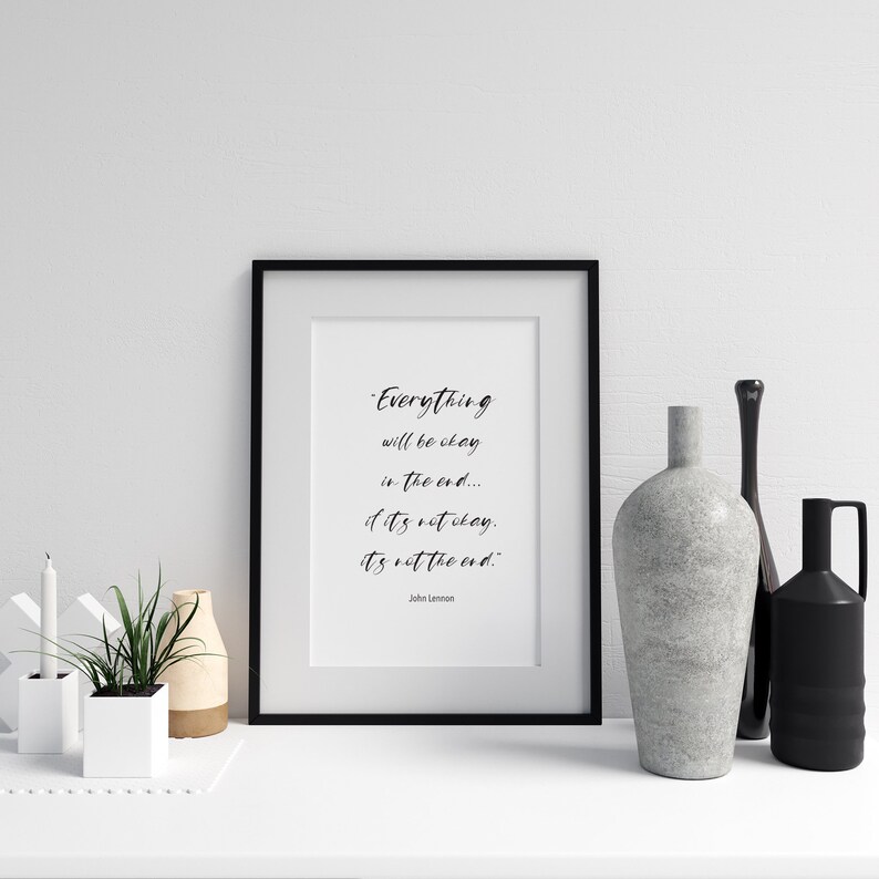 John Lennon Poster John Lennon Quote Wall Art Lyric Quote Etsy