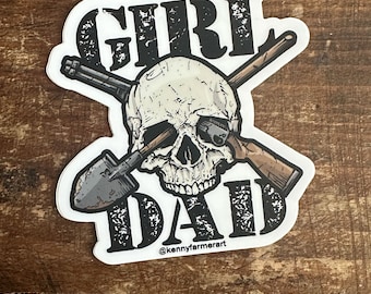 GIRL DAD -  Sticker - 3" x 3"
