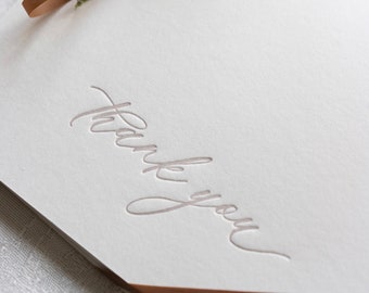 Letterpress Thank you Cards - Calligraphy or Serif