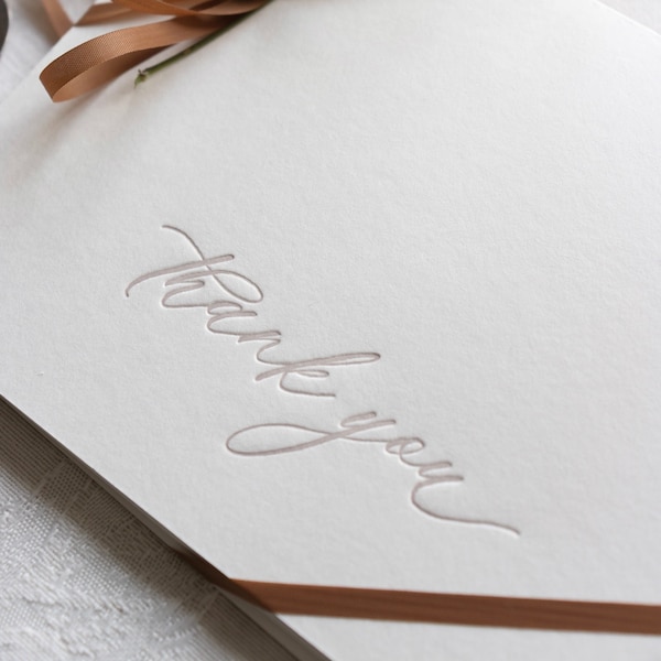 Handmade Letterpress Thank You Cards Etsy