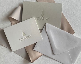 Letterpress Holiday Cards "And a Happy New Year"