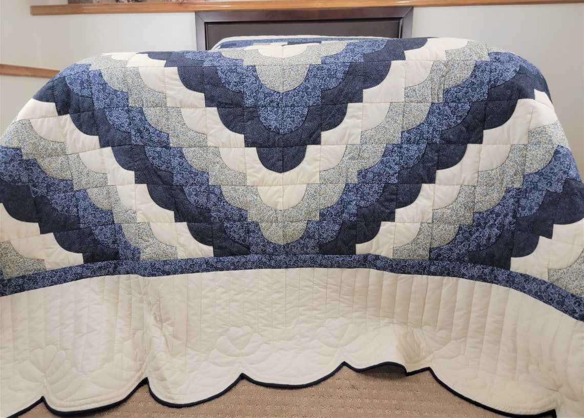 Handmade Amish Quilt Ocean Wave King Size Etsy