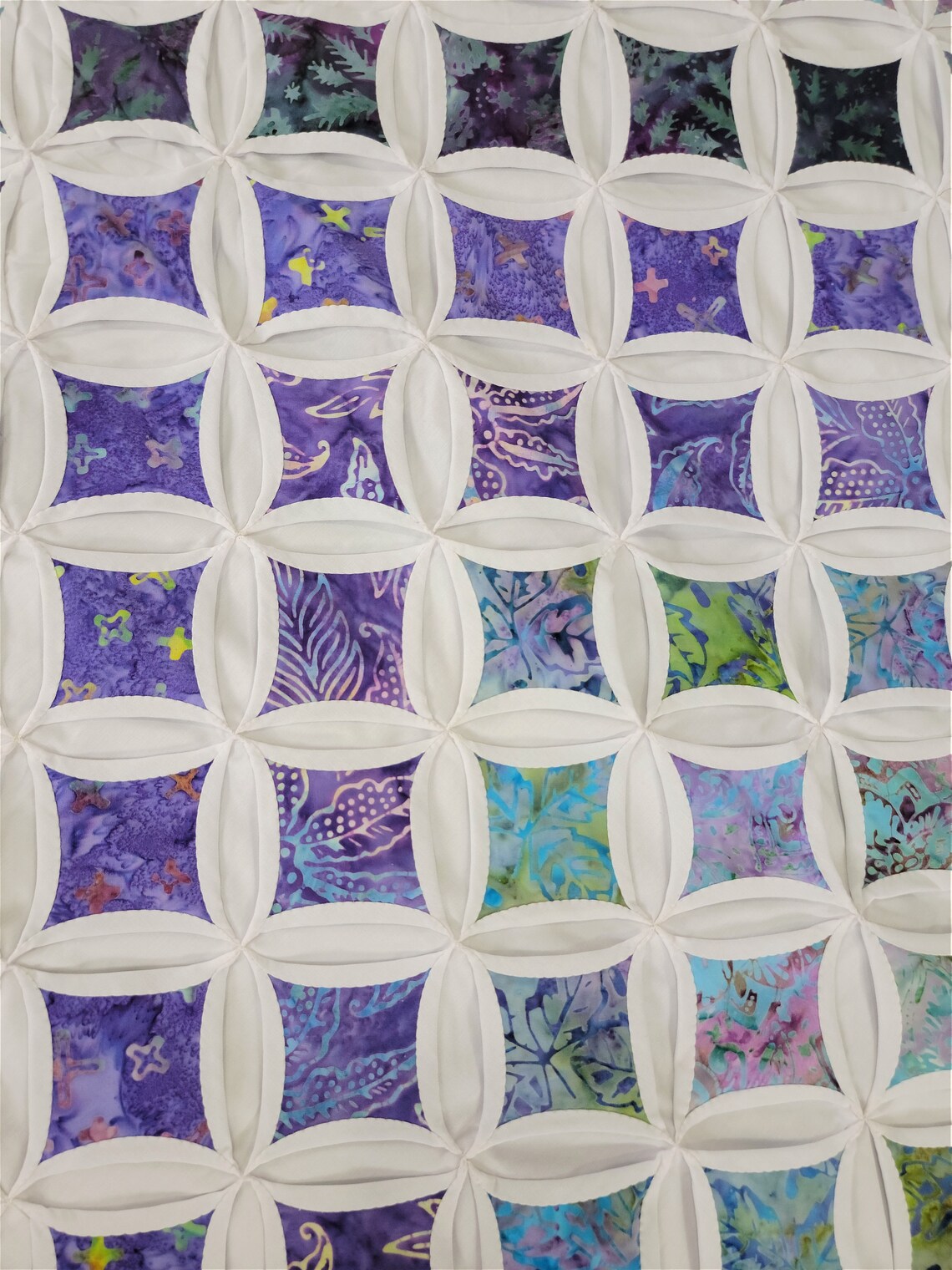 Cathedral Window Quilt Hand stitched Amish Cotton Quilt Etsy