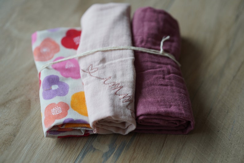 personalized muslin cloth set