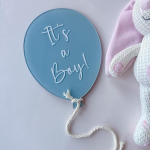 Doppelseitiges Baby-Ballon-Gender Reveal-Zeichen | Niedliches großes Ballon-Zeichen | Neugeborenen Zeichen | Doppelseitig Gender Reveal | Baby offenbaren Plakette