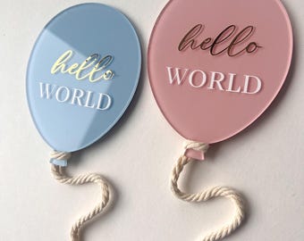 Personalized Acrylic Milestone Balloon: Custom Baby Announcement