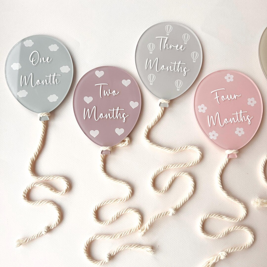 Acrylic Baby Milestone Balloon Discs: Photo Prop Set - Etsy