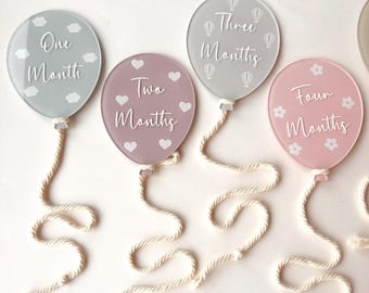 Acrylic Baby Milestone Balloon Discs: Photo Prop Set