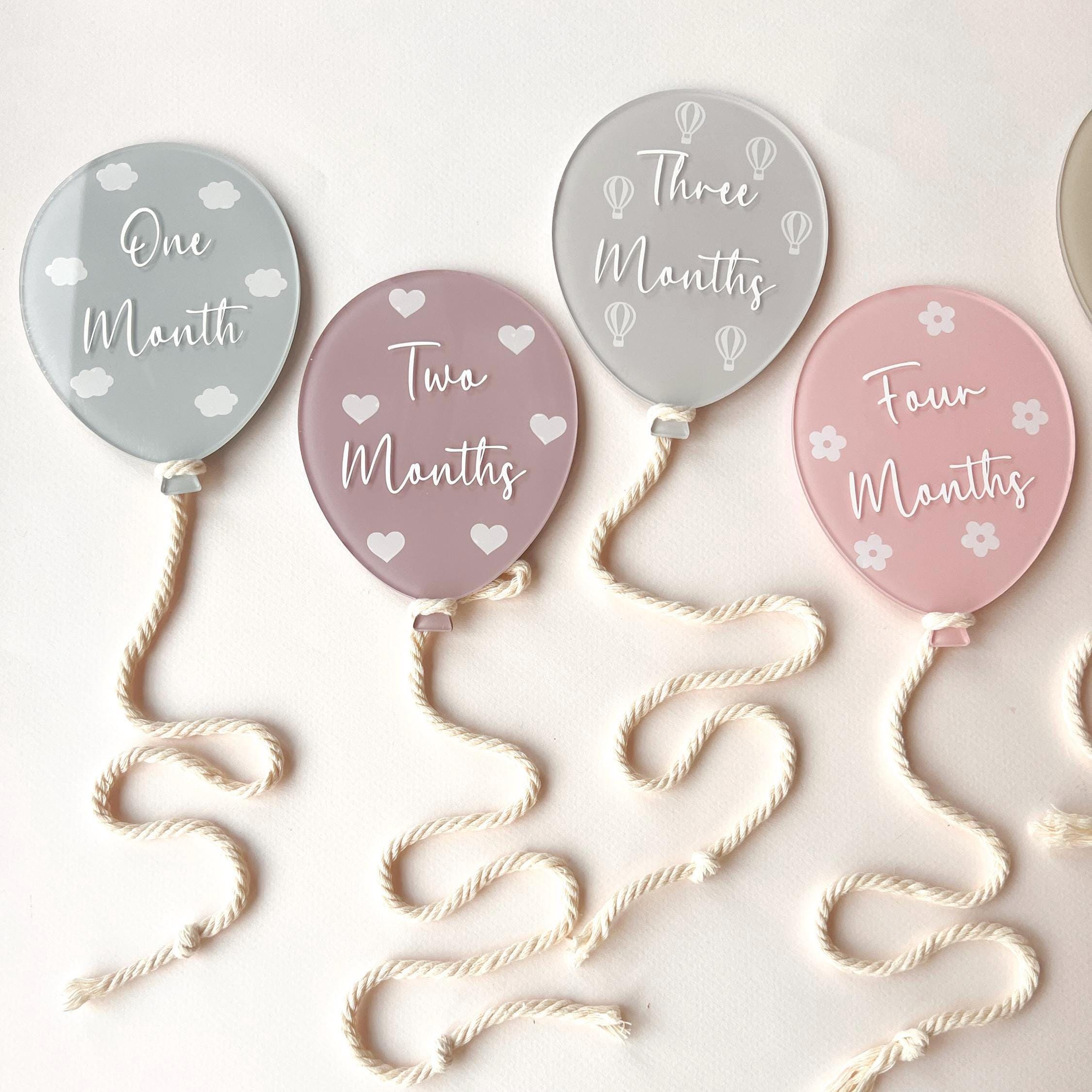 Acrylic Baby Milestone Balloon Discs: Photo Prop Set - Etsy UK