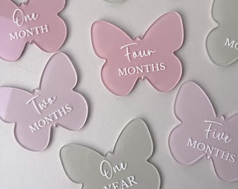 Acrylic Butterfly Baby Milestone Set: Custom Photo Prop