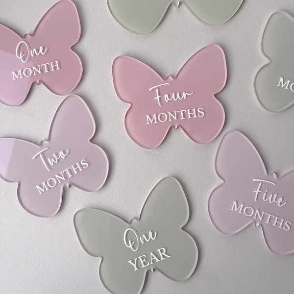 Acrylic Butterfly Baby Milestone Set: Custom Photo Prop
