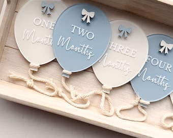 Acrylic Baby Milestone Balloon: Hand-Painted Bow Decor
