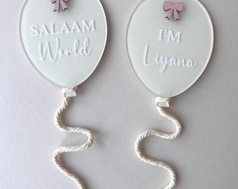 Personalized Baby Acrylic Balloon Milestone | Salaam World, New Baby Gift