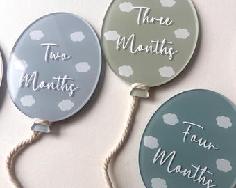 Acrylic Baby Milestone Balloons | Photo Prop, New Baby Gift