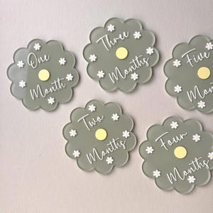 Ensemble de fleurs marquantes bébé marguerite | Faire-part de bébé |  Jalons bébé fleur | Disques d'étapes mensuelles | Nouveaux cadeaux pour bébé