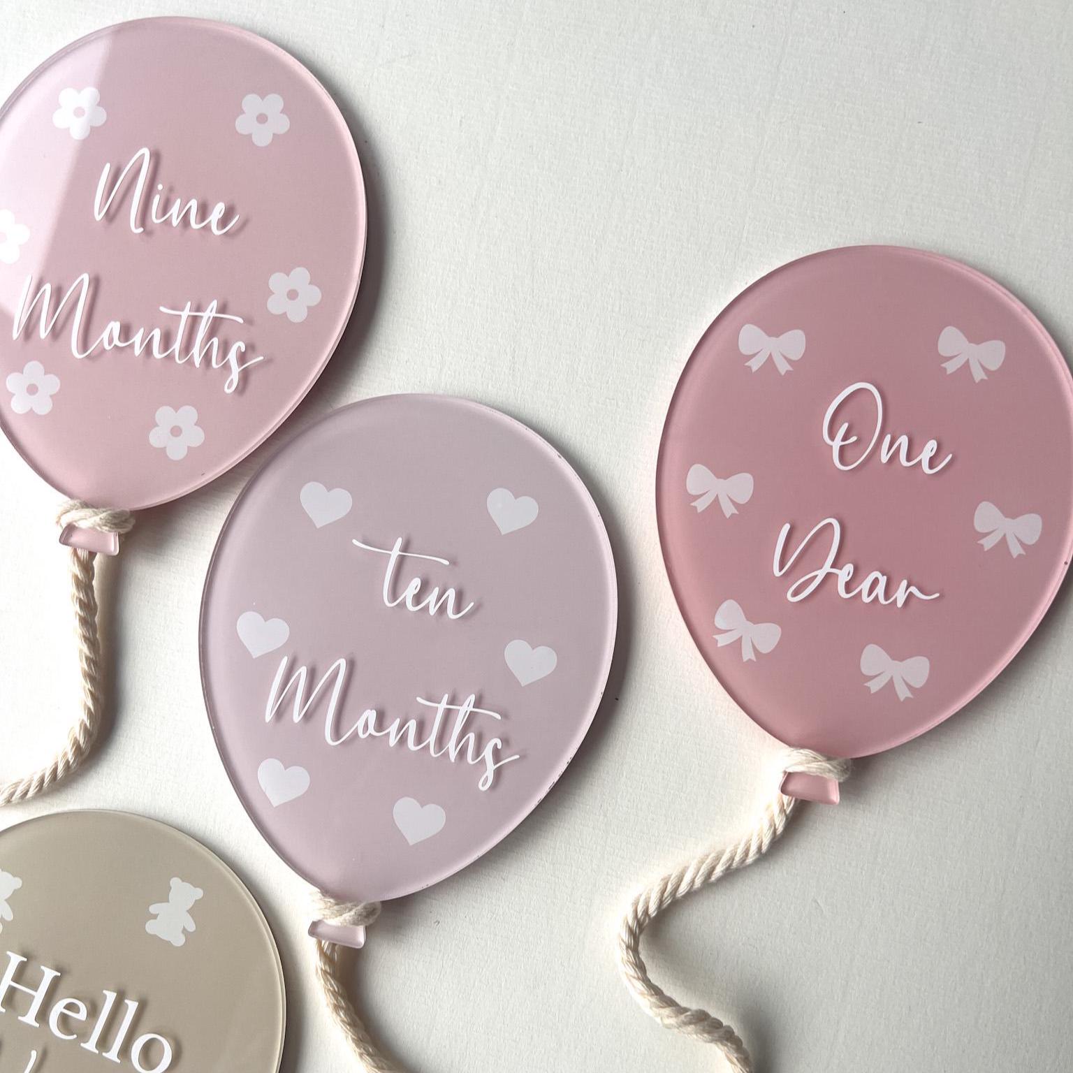 Acrylic Baby Milestone Balloon Discs: Photo Prop Set - Etsy