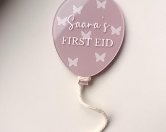 Personalised Acrylic Balloon Milestone | Baby's First Eid Mubarak Decoration