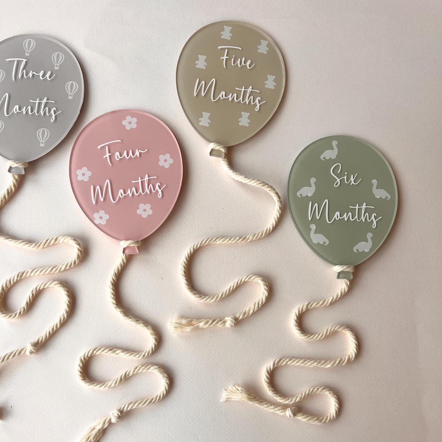 Acrylic Baby Milestone Balloon Discs: Photo Prop Set - Etsy UK