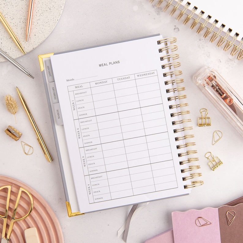 meal planner, luxury meal planner, monthly meal planner, undated planner, mum planner, meal planner for mums, family meal planner