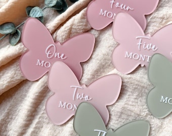 Acrylic Butterfly Baby Milestone Set: Custom Photo Prop