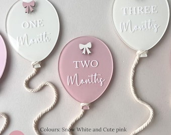 Acrylic Baby Milestone Balloon: Hand-Painted Bow Decor