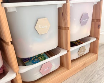 Hand-Painted Acrylic Various Shapes Toy Labels – Custom Nursery Organisation