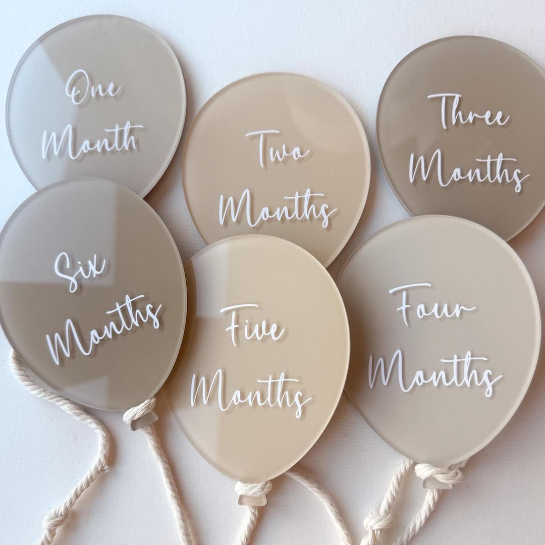 Acrylic Baby Milestone Balloon Discs: Photo Prop Set - Etsy UK