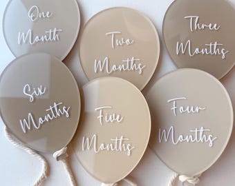 Acrylic Baby Milestone Balloon Discs: Photo Prop Set