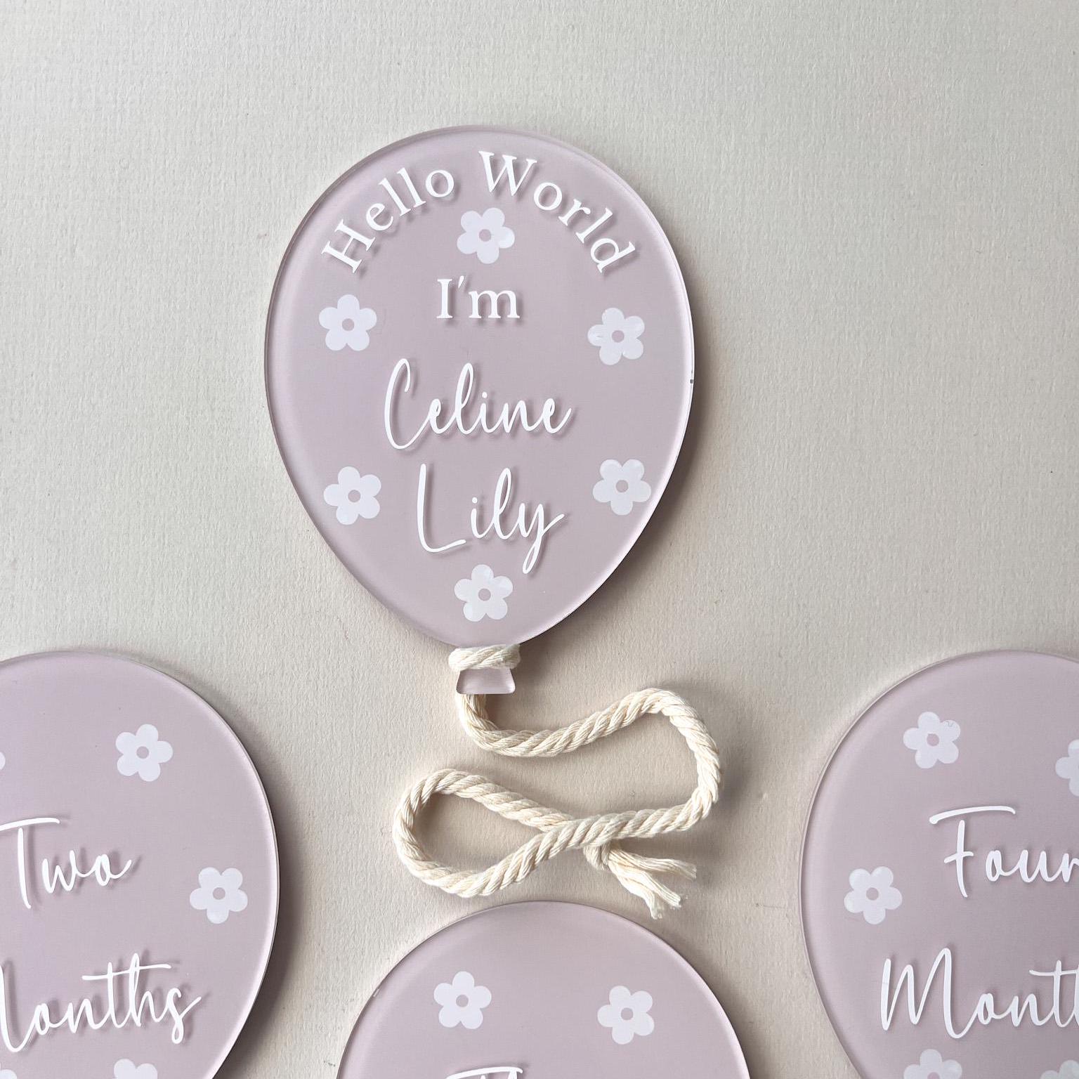 Acrylic Baby Milestone Balloon Discs: Photo Prop Set - Etsy
