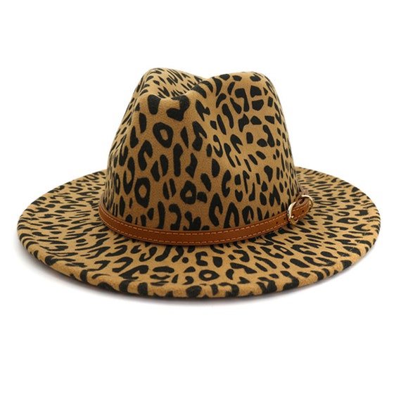 Men & Women leopard Wide Brim Fedora Hat Fedora For Woman Etsy