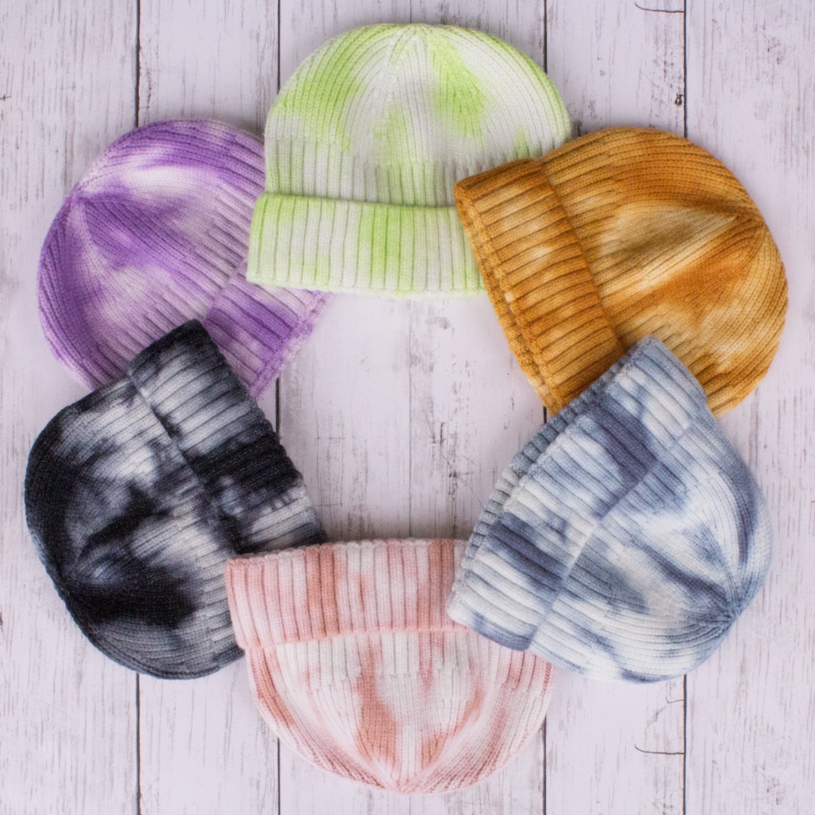 Tie Dye Beanies With Pom Etsy