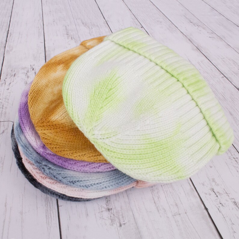 Tie Dye Beanies With Pom Etsy