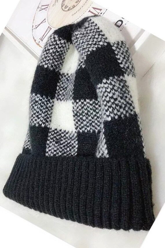 Cozy and Cute Buffalo Check Beanie 