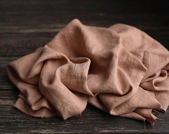 Washed linen Clay Uni 200 g/m2/ Linen fabric Oeko Tex 100