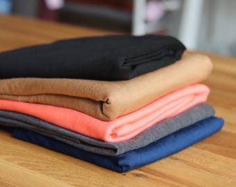 Merino wool jersey black 190 g/m2 perfect for long-sleeved shirts, underwear, t-shirts and children's clothing