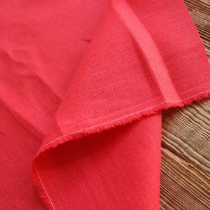 Washed linen coral plain 200 g/m2/ Linen fabric Oeko Tex 100